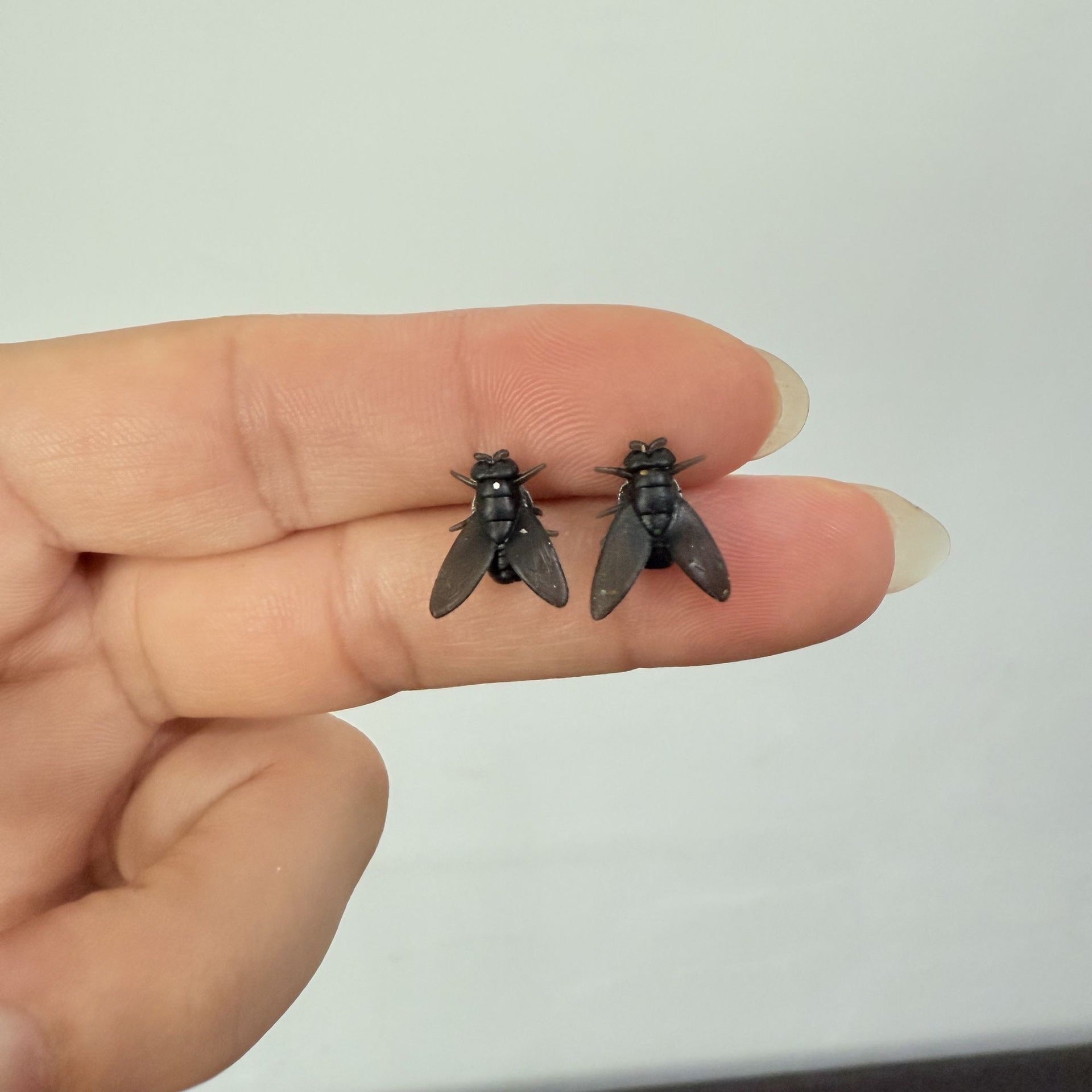 Simulation Mini Black Small Fly Unique Earrings New Simple